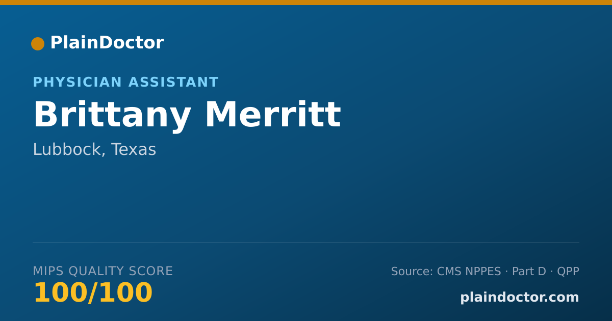 Shareable card for Brittany Merritt - Physician Assistant, Lubbock, TX