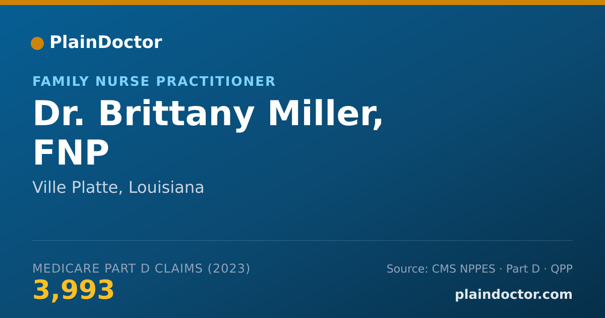 Shareable card for Brittany Miller, FNP - Family Nurse Practitioner, Ville Platte, LA
