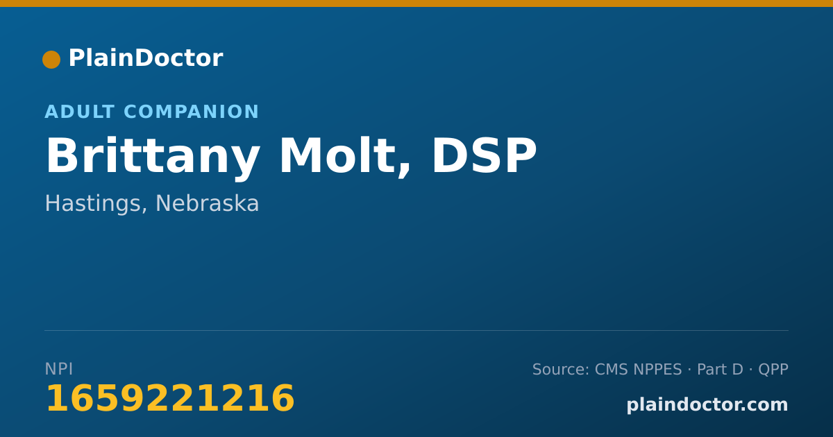Shareable card for Brittany Molt, DSP - Adult Companion, Hastings, NE