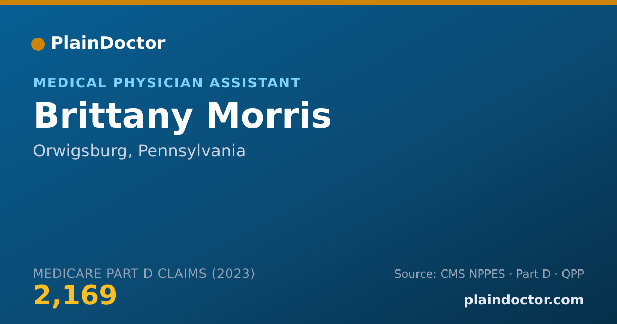 Shareable card for Brittany Morris - Medical Physician Assistant, Orwigsburg, PA