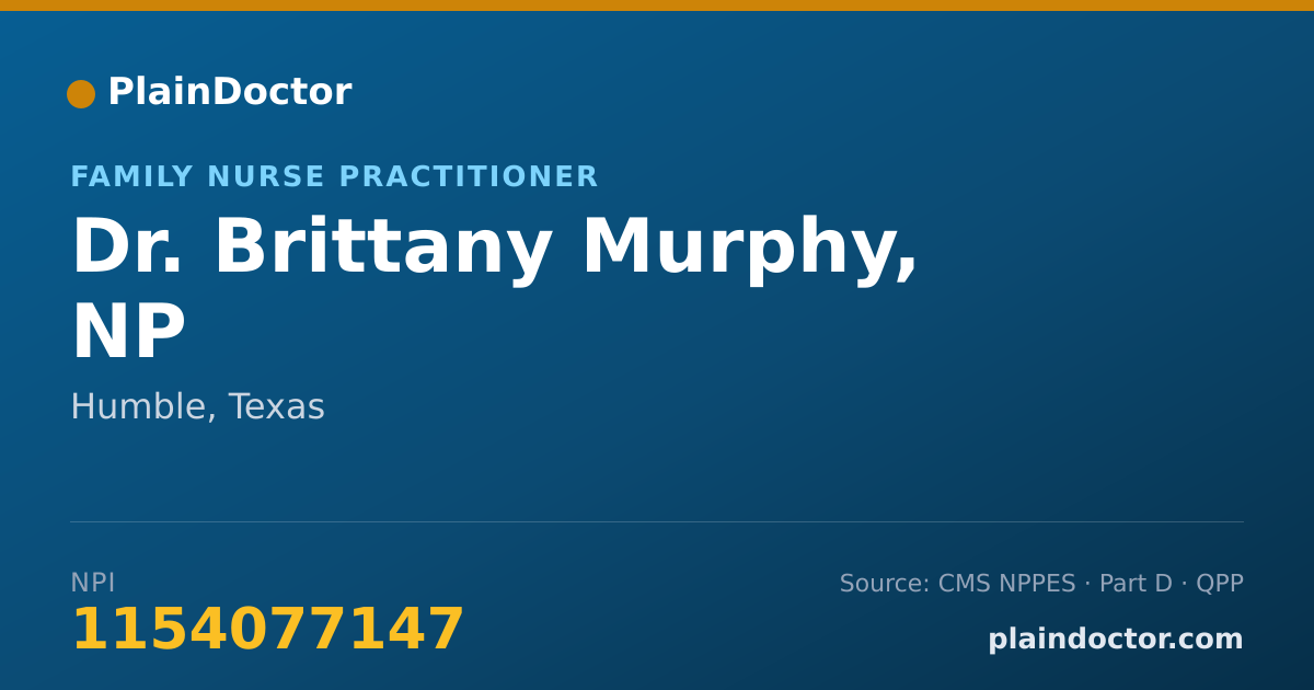 Shareable card for Brittany Murphy, NP - Family Nurse Practitioner, Humble, TX