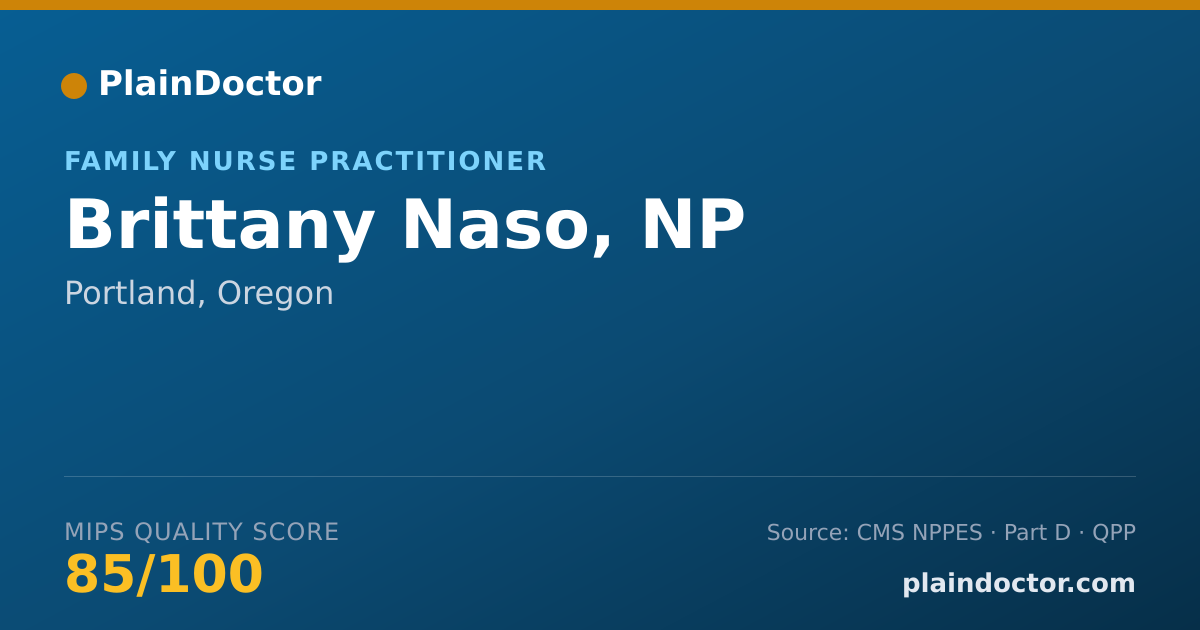 Shareable card for Brittany Naso, NP - Family Nurse Practitioner, Portland, OR
