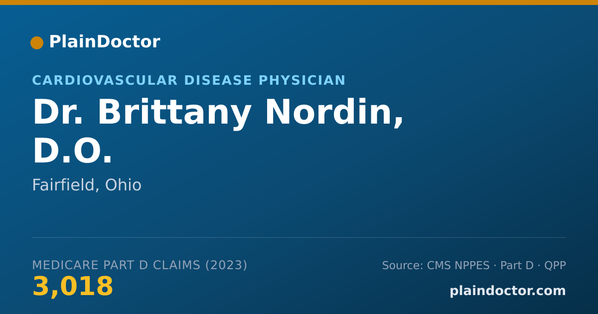 Shareable card for Brittany Nordin, D.O. - Cardiovascular Disease Physician, Fairfield, OH