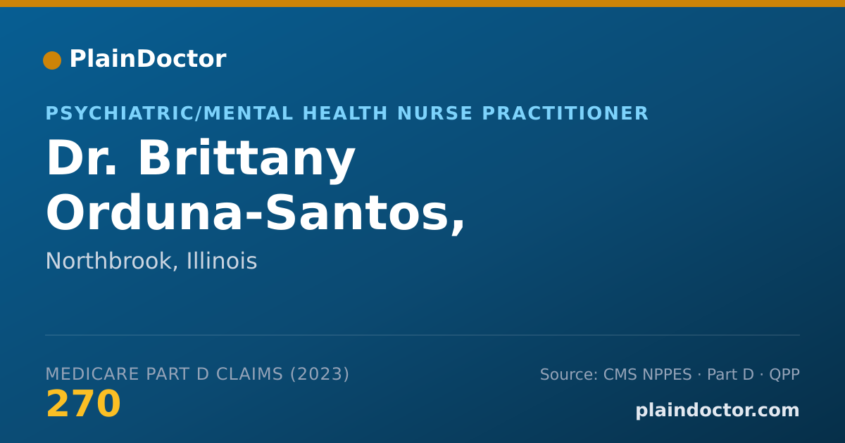 Shareable card for Brittany Orduna-Santos, PMHNP-BC - Psychiatric/Mental Health Nurse Practitioner, Northbrook, IL