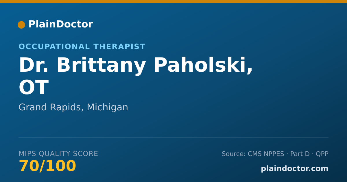 Shareable card for Brittany Paholski, OT - Occupational Therapist, Grand Rapids, MI