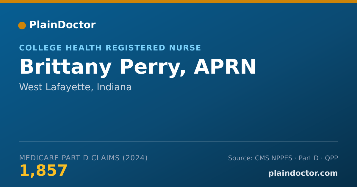 Shareable card for Brittany Perry, APRN - College Health Registered Nurse, West Lafayette, IN
