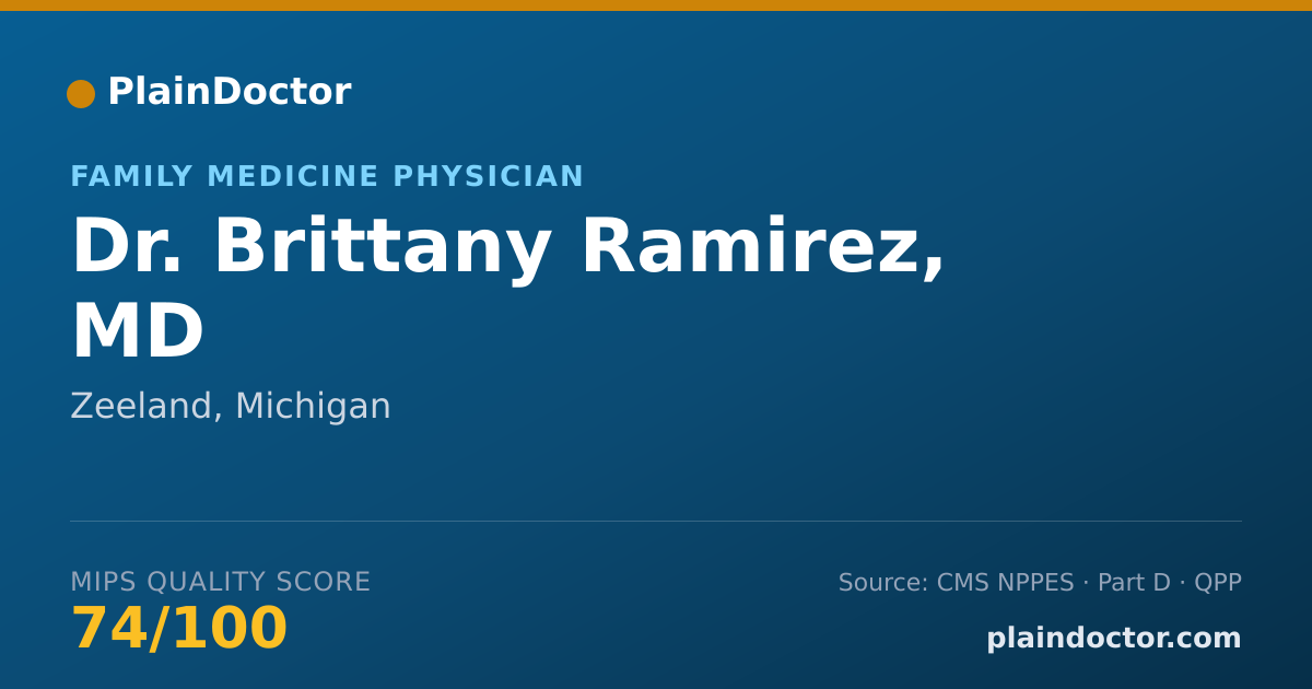 Shareable card for Brittany Ramirez, MD - Family Medicine Physician, Zeeland, MI