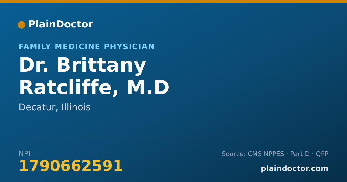 Shareable card for Brittany Ratcliffe, M.D - Family Medicine Physician, Decatur, IL