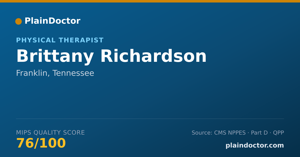 Shareable card for Brittany Richardson - Physical Therapist, Franklin, TN