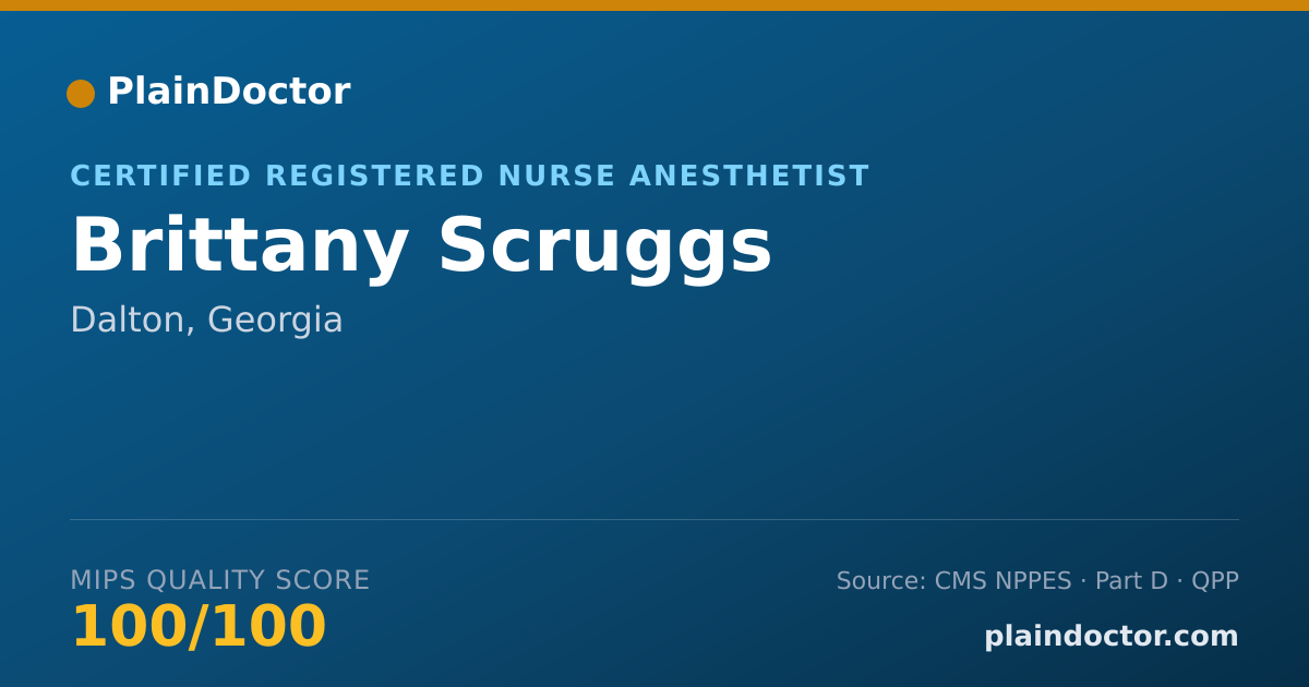 Shareable card for Brittany Scruggs - Certified Registered Nurse Anesthetist, Dalton, GA