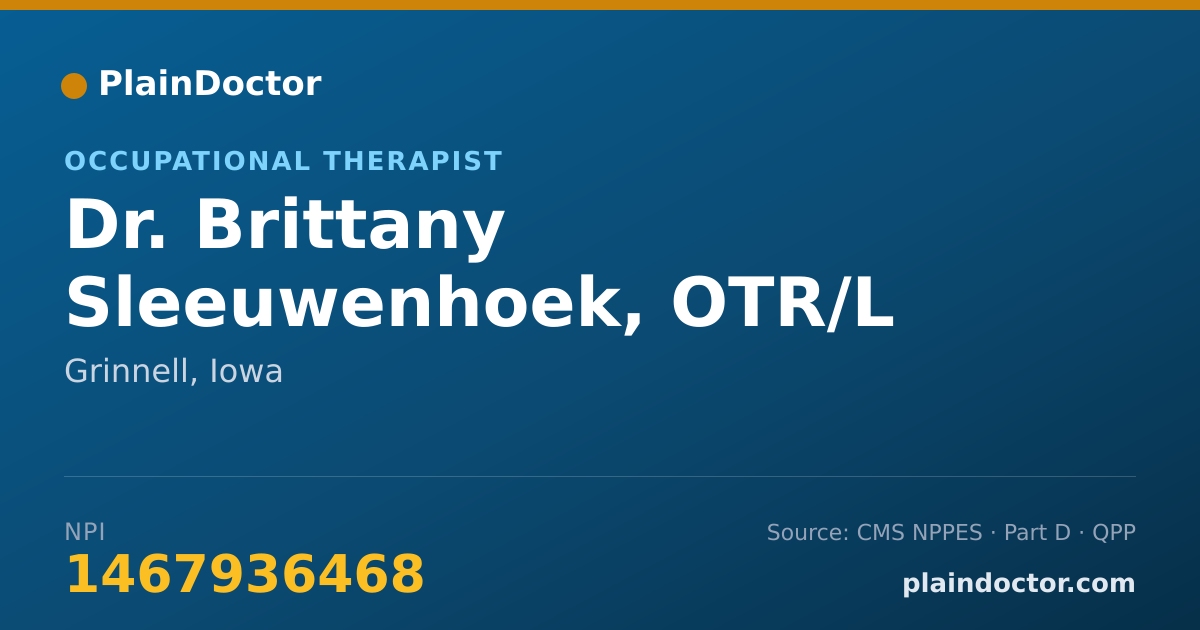 Shareable card for Brittany Sleeuwenhoek, OTR/L - Occupational Therapist, Grinnell, IA