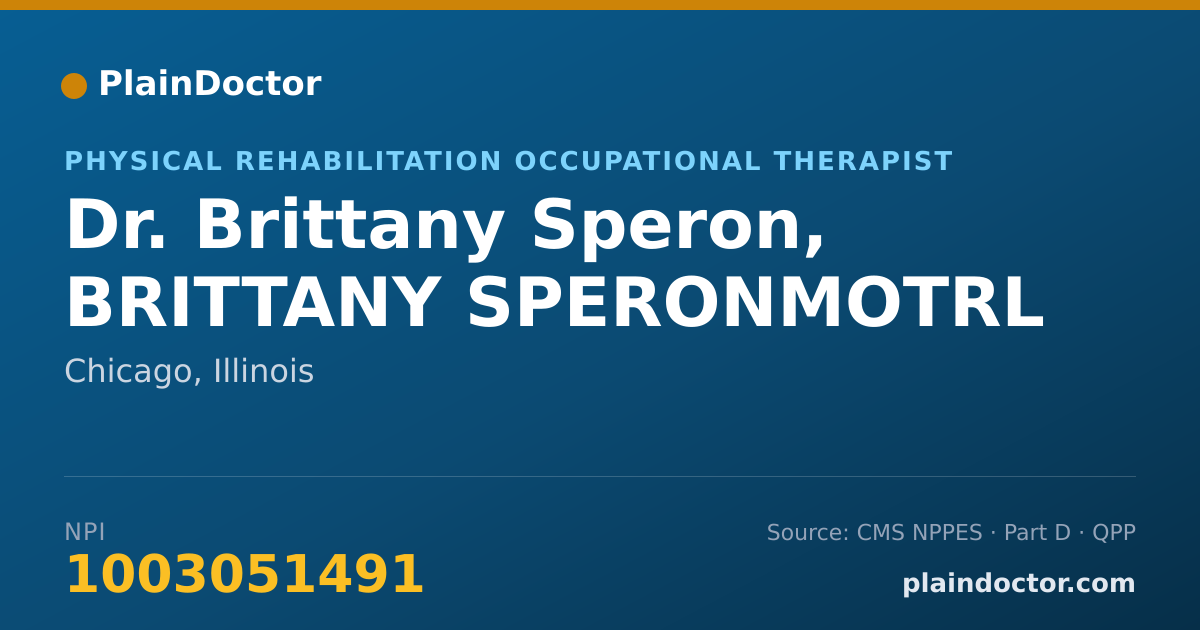 Shareable card for Brittany Speron, BRITTANY SPERONMOTRL - Physical Rehabilitation Occupational Therapist, Chicago, IL