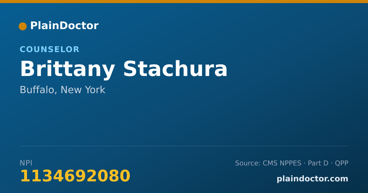 Shareable card for Brittany Stachura - Counselor, Buffalo, NY