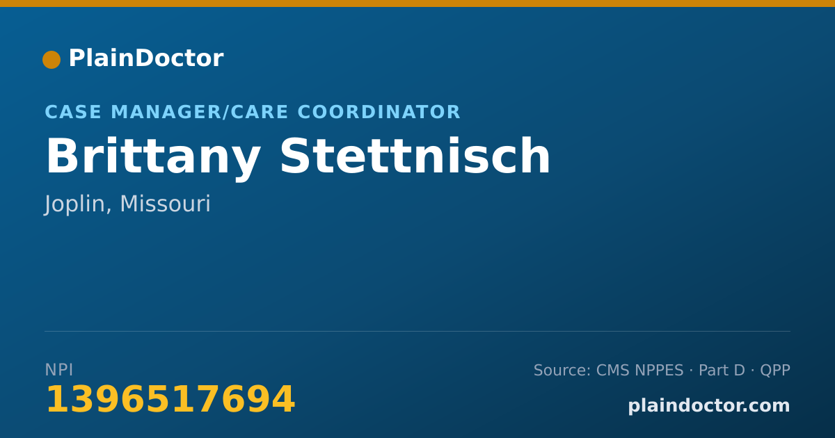Shareable card for Brittany Stettnisch - Case Manager/Care Coordinator, Joplin, MO