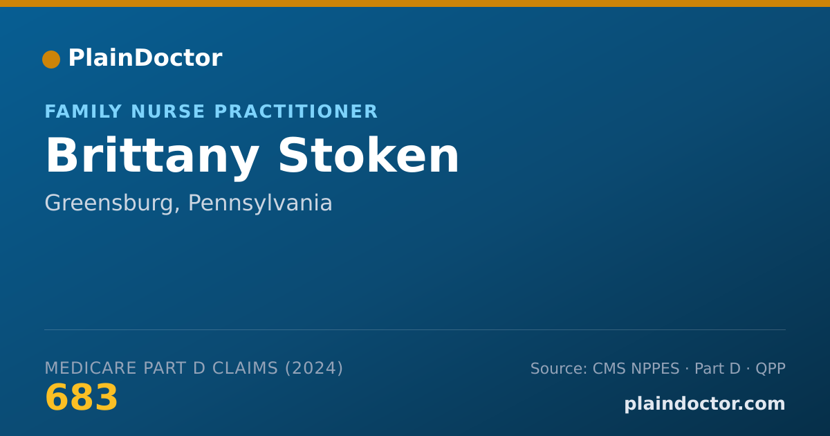 Shareable card for Brittany Stoken - Family Nurse Practitioner, Greensburg, PA