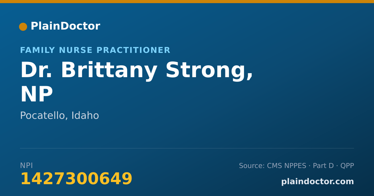 Shareable card for Brittany Strong, NP - Family Nurse Practitioner, Pocatello, ID