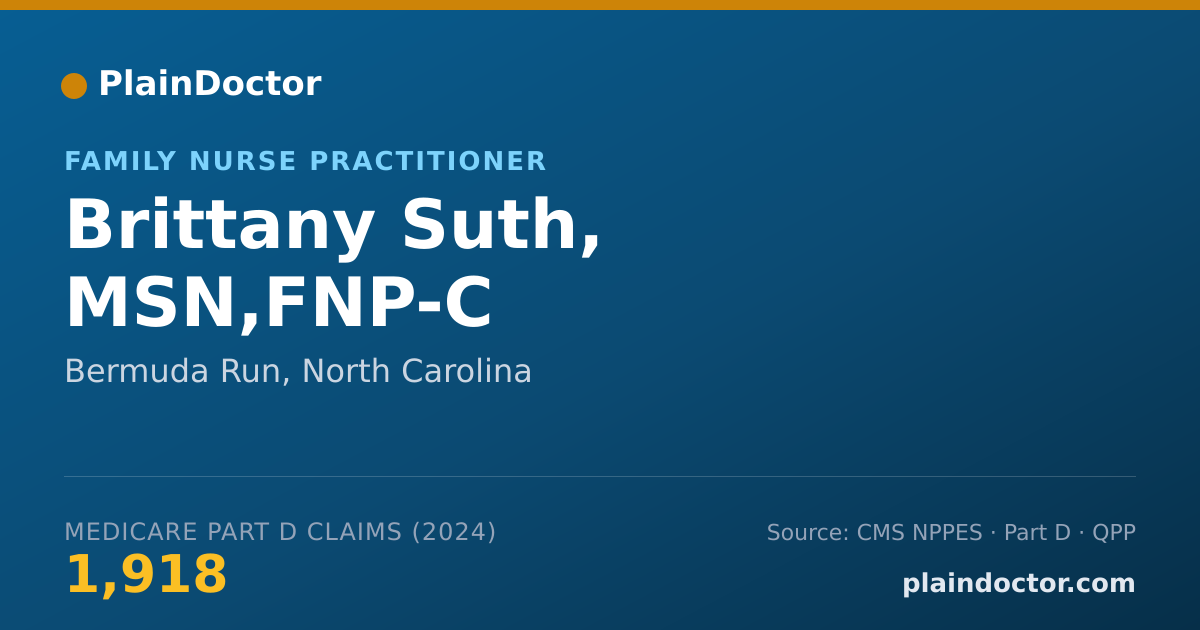 Shareable card for Brittany Suth, MSN,FNP-C - Family Nurse Practitioner, Bermuda Run, NC