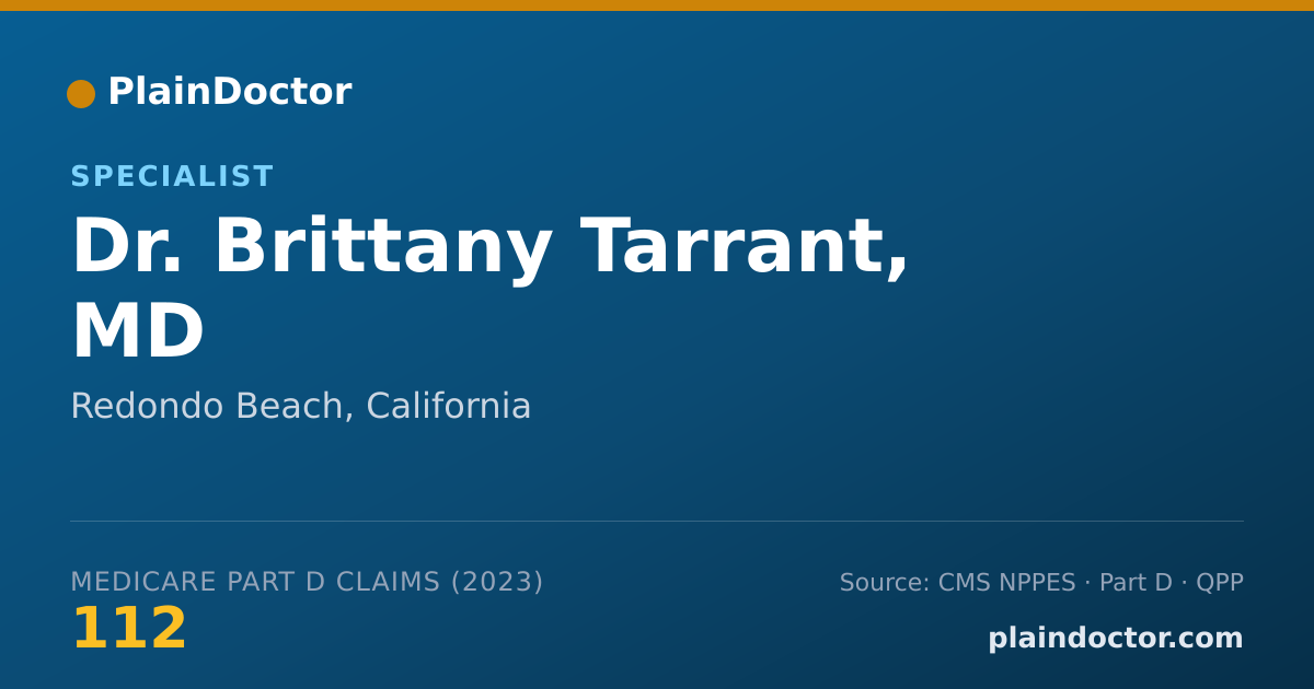 Shareable card for Brittany Tarrant, MD - Specialist, Redondo Beach, CA
