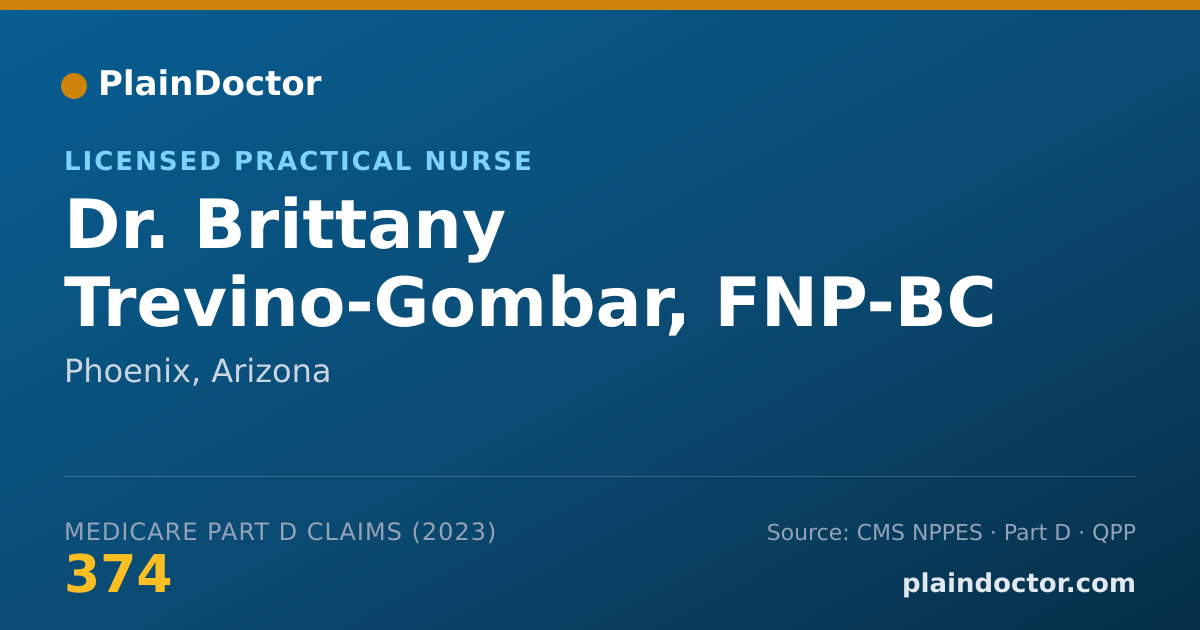 Shareable card for Brittany Trevino-Gombar, FNP-BC - Licensed Practical Nurse, Phoenix, AZ