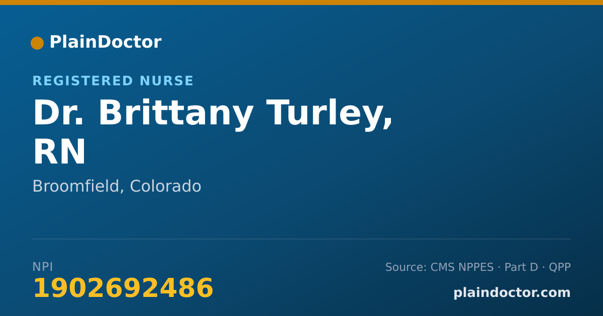 Shareable card for Brittany Turley, RN - Registered Nurse, Broomfield, CO