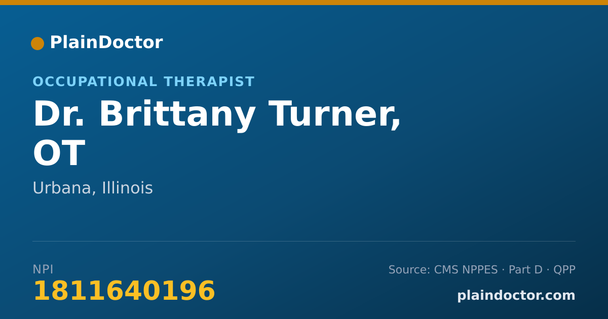 Shareable card for Brittany Turner, OT - Occupational Therapist, Urbana, IL