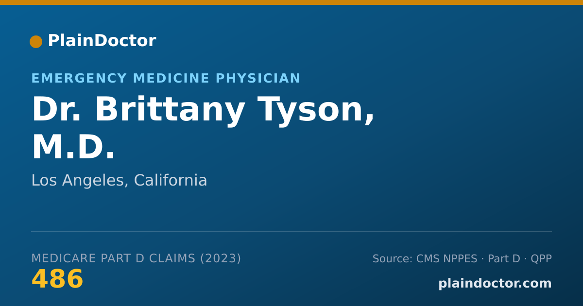 Shareable card for Brittany Tyson, M.D. - Emergency Medicine Physician, Los Angeles, CA