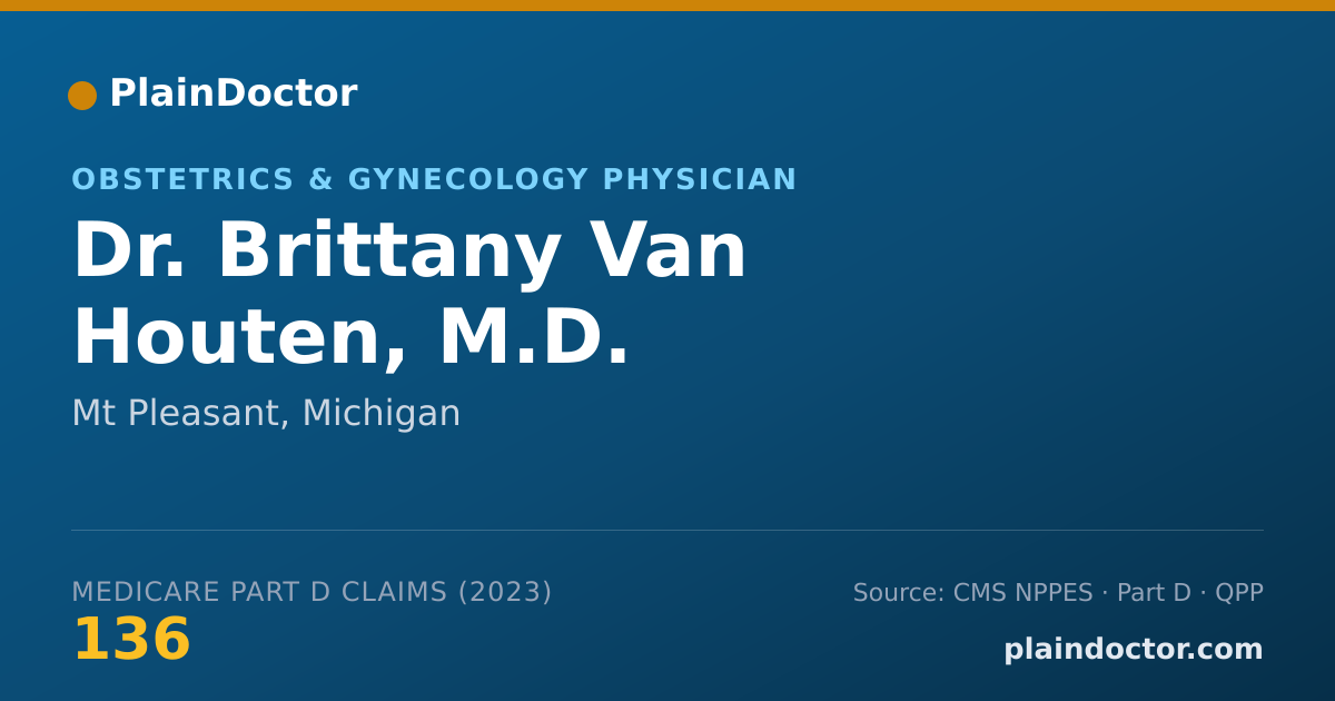 Shareable card for Brittany Van Houten, M.D. - Obstetrics & Gynecology Physician, Mt Pleasant, MI