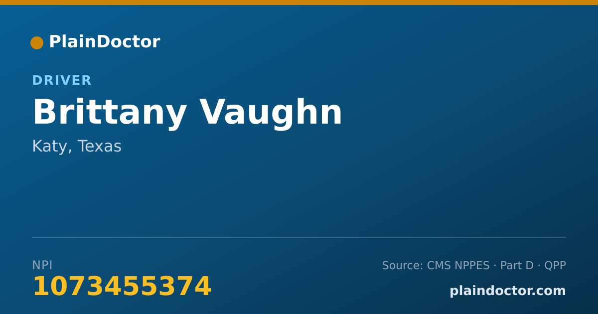 Shareable card for Brittany Vaughn - Driver, Katy, TX