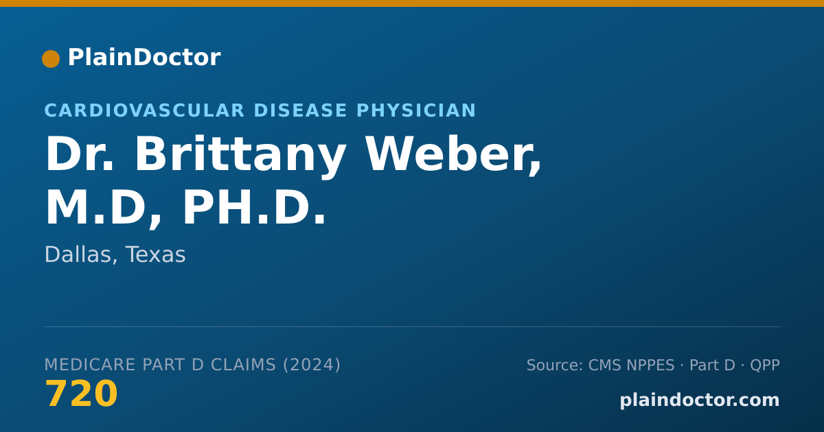 Shareable card for Brittany Weber, M.D, PH.D. - Cardiovascular Disease Physician, Dallas, TX