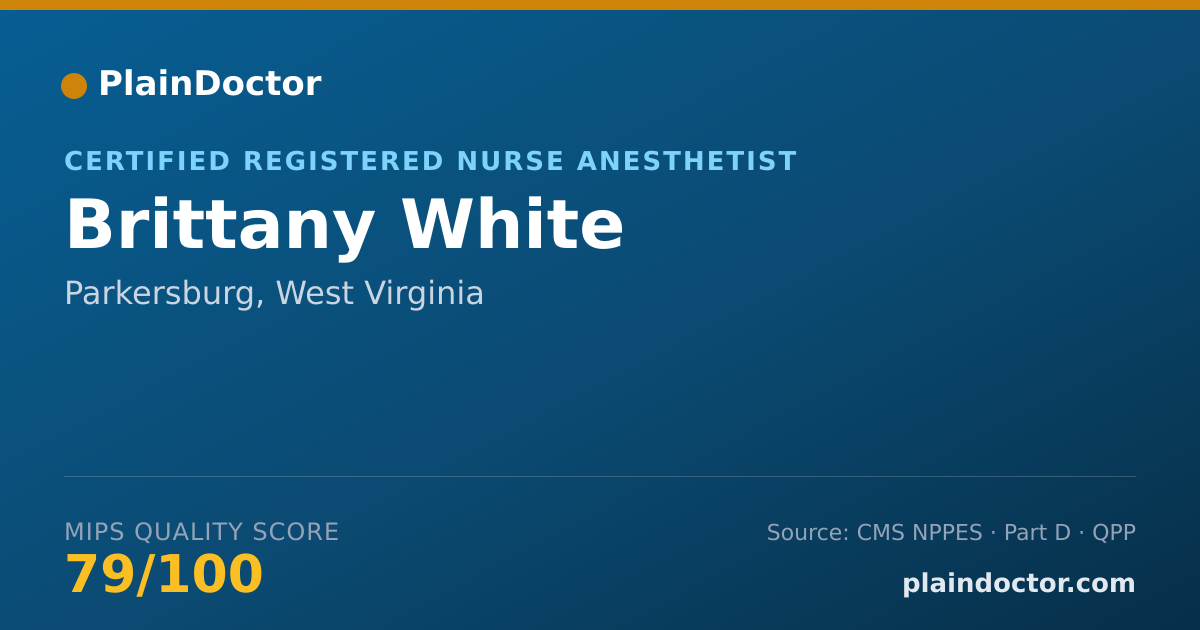 Shareable card for Brittany White - Certified Registered Nurse Anesthetist, Parkersburg, WV