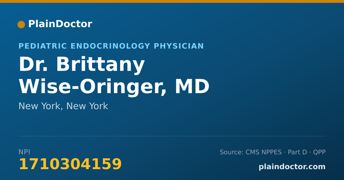 Shareable card for Brittany Wise-Oringer, MD - Pediatric Endocrinology Physician, New York, NY