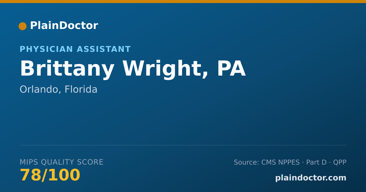 Shareable card for Brittany Wright, PA - Physician Assistant, Orlando, FL