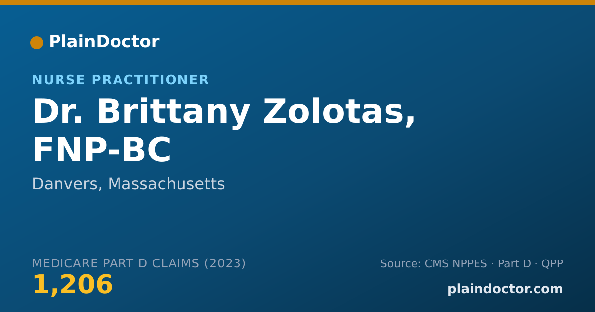 Shareable card for Brittany Zolotas, FNP-BC - Nurse Practitioner, Danvers, MA