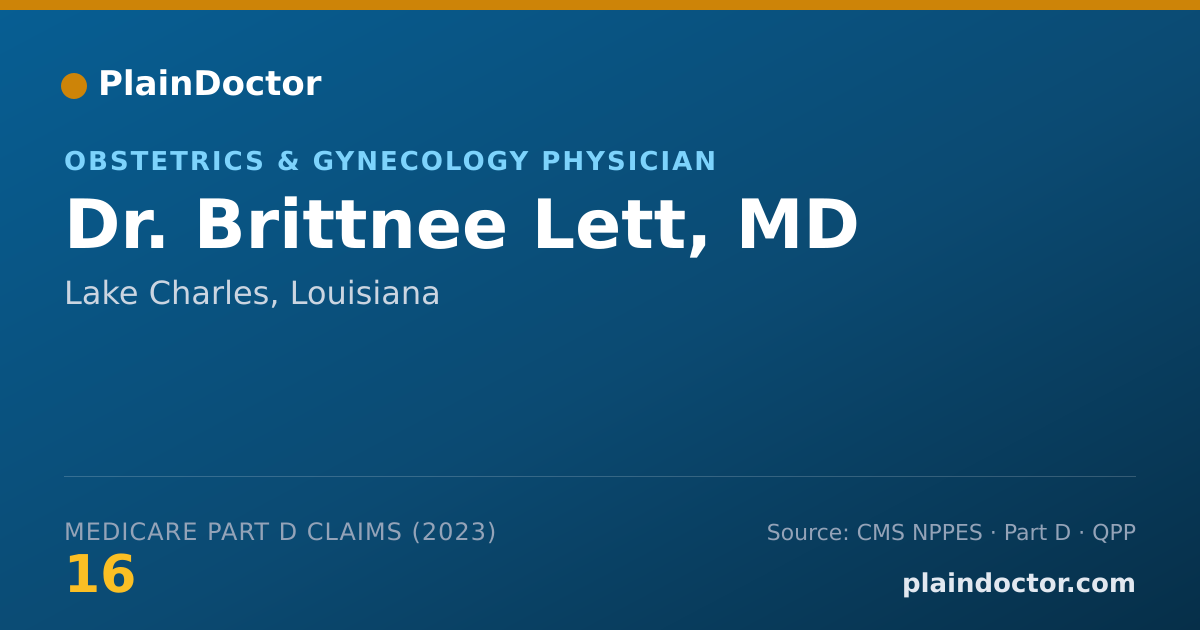 Shareable card for Brittnee Lett, MD - Obstetrics & Gynecology Physician, Lake Charles, LA