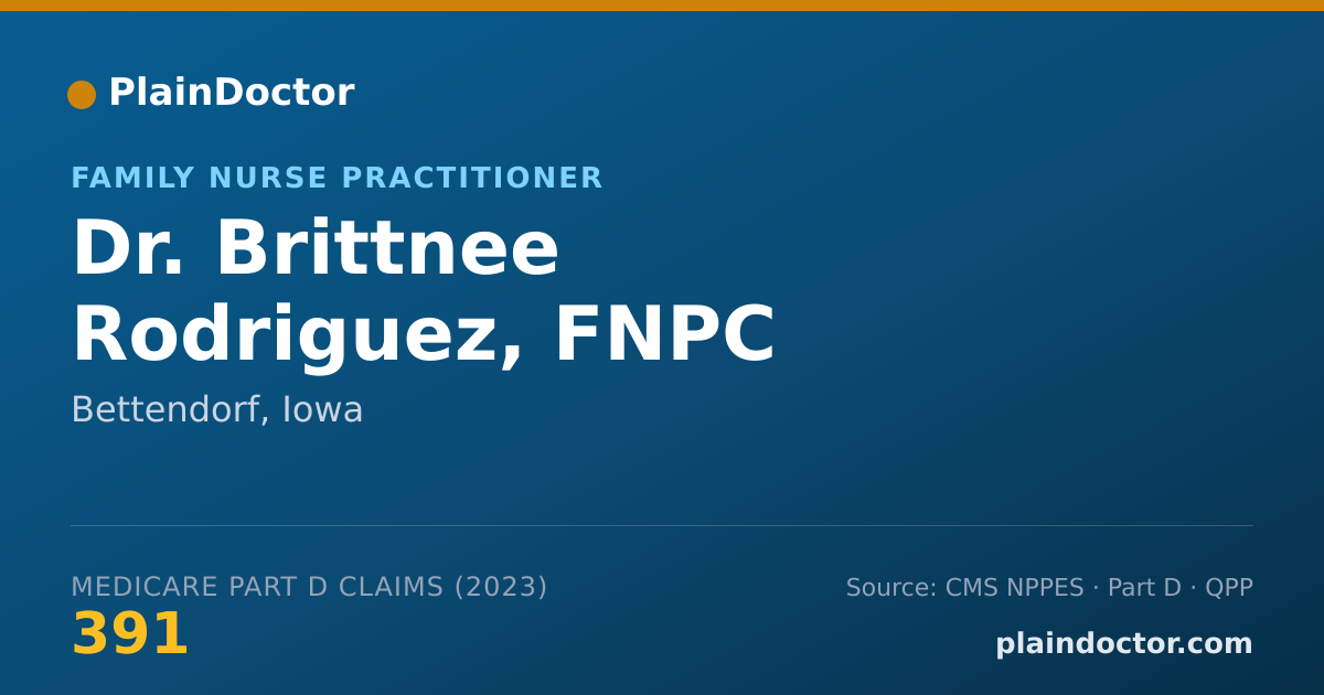 Shareable card for Brittnee Rodriguez, FNPC - Family Nurse Practitioner, Bettendorf, IA
