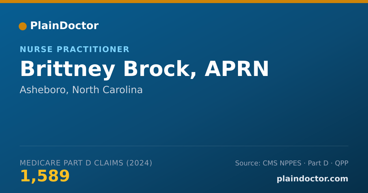 Shareable card for Brittney Brock, APRN - Nurse Practitioner, Asheboro, NC