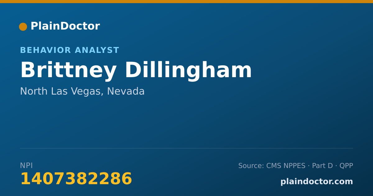 Shareable card for Brittney Dillingham - Behavior Analyst, North Las Vegas, NV