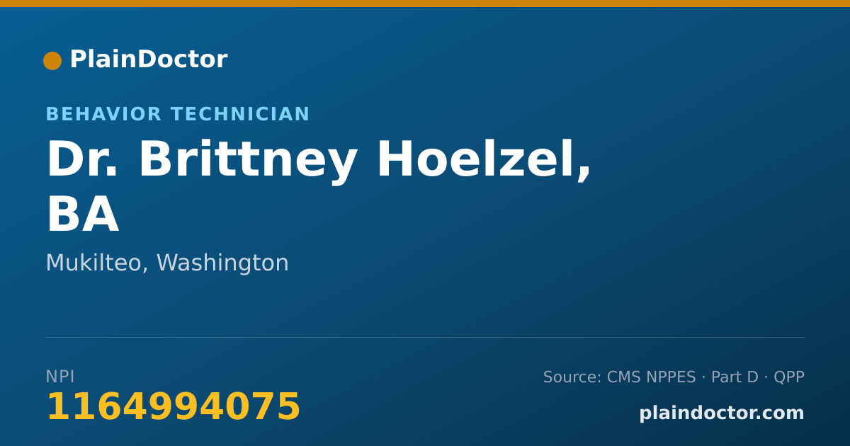 Shareable card for Brittney Hoelzel, BA - Behavior Technician, Mukilteo, WA
