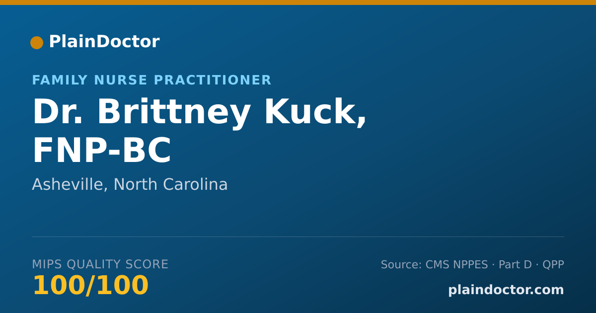Shareable card for Brittney Kuck, FNP-BC - Family Nurse Practitioner, Asheville, NC