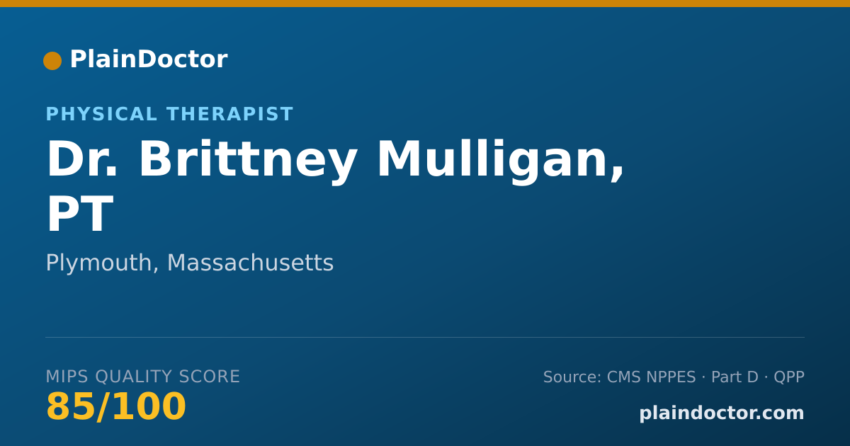 Shareable card for Brittney Mulligan, PT - Physical Therapist, Plymouth, MA