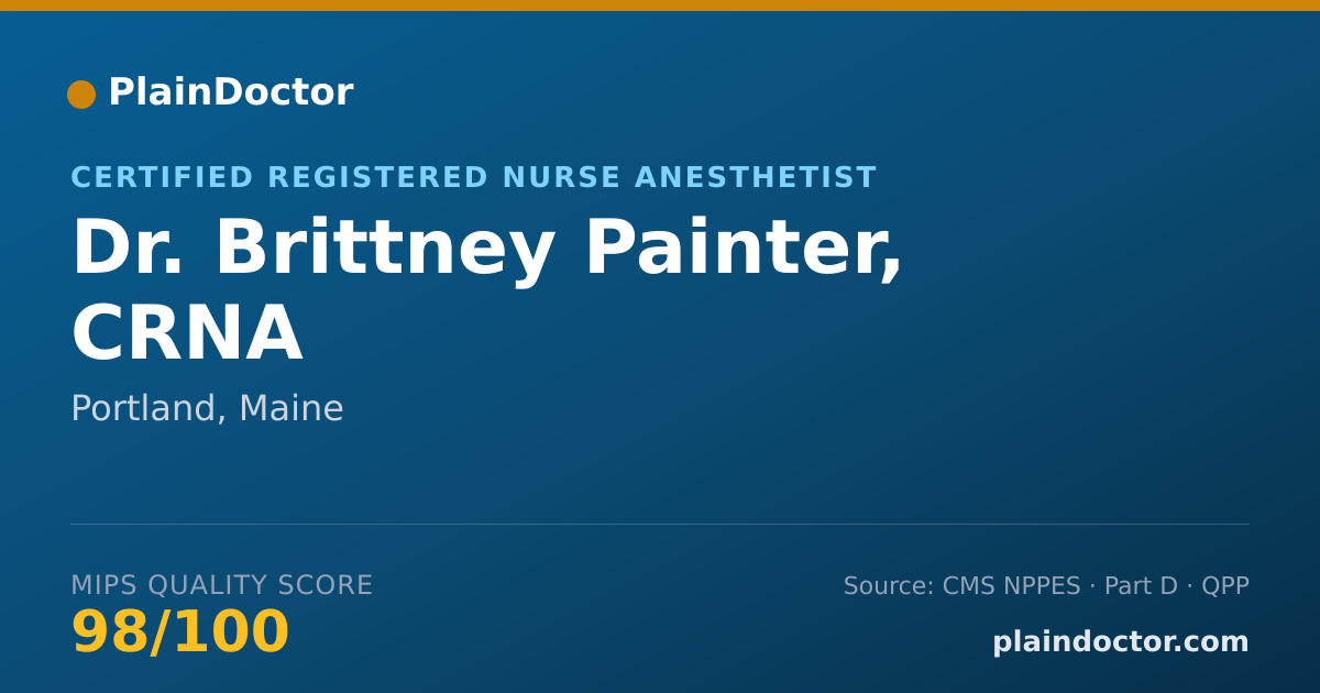 Shareable card for Brittney Painter, CRNA - Certified Registered Nurse Anesthetist, Portland, ME