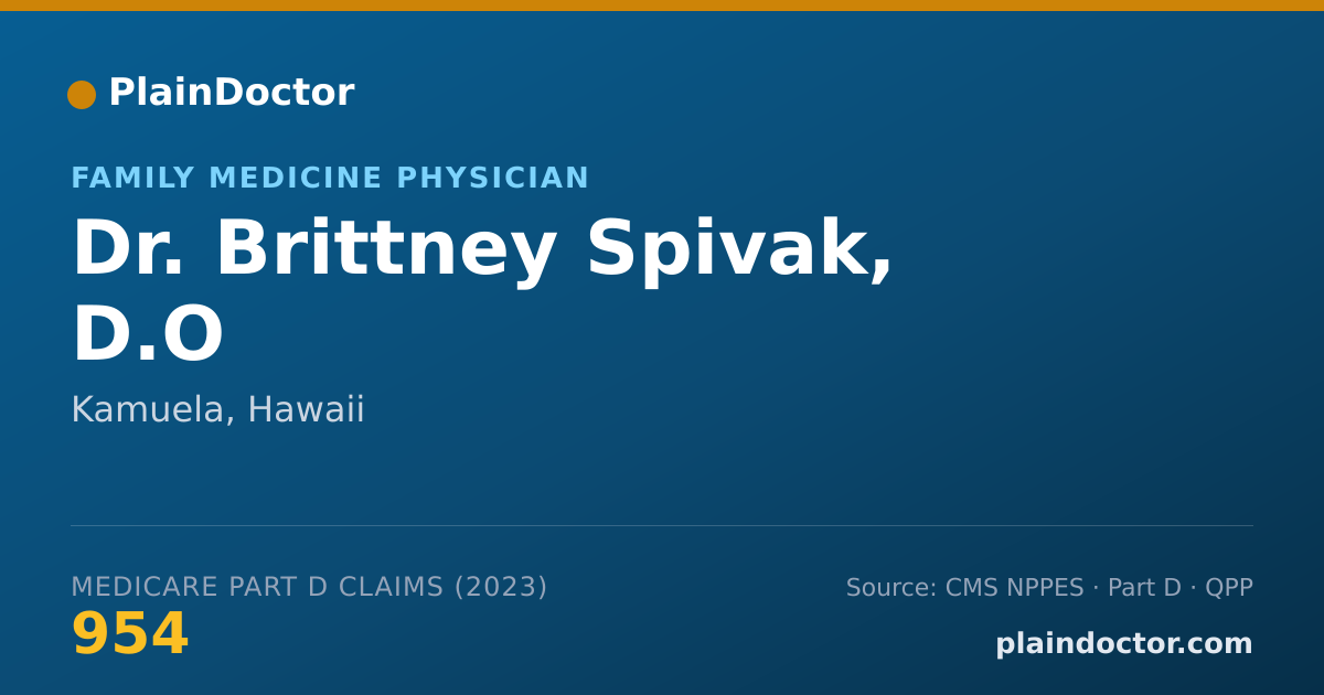 Shareable card for Brittney Spivak, D.O - Family Medicine Physician, Kamuela, HI
