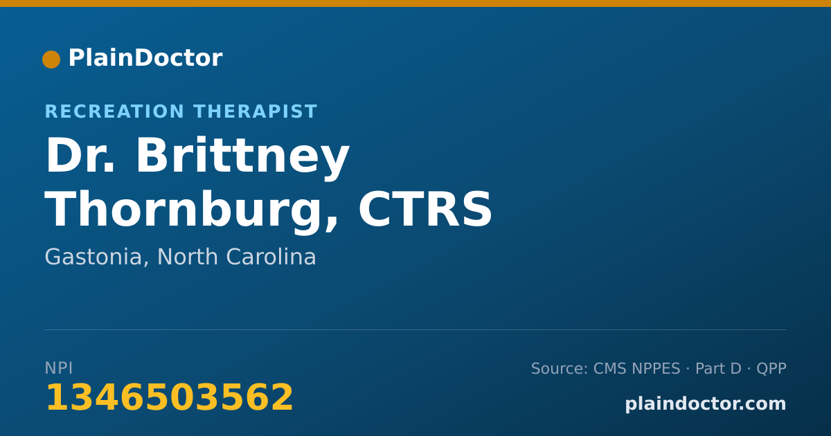 Shareable card for Brittney Thornburg, CTRS - Recreation Therapist, Gastonia, NC