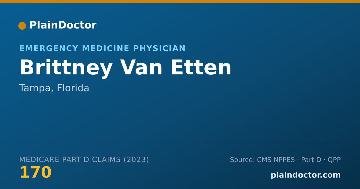 Shareable card for Brittney Van Etten - Emergency Medicine Physician, Tampa, FL