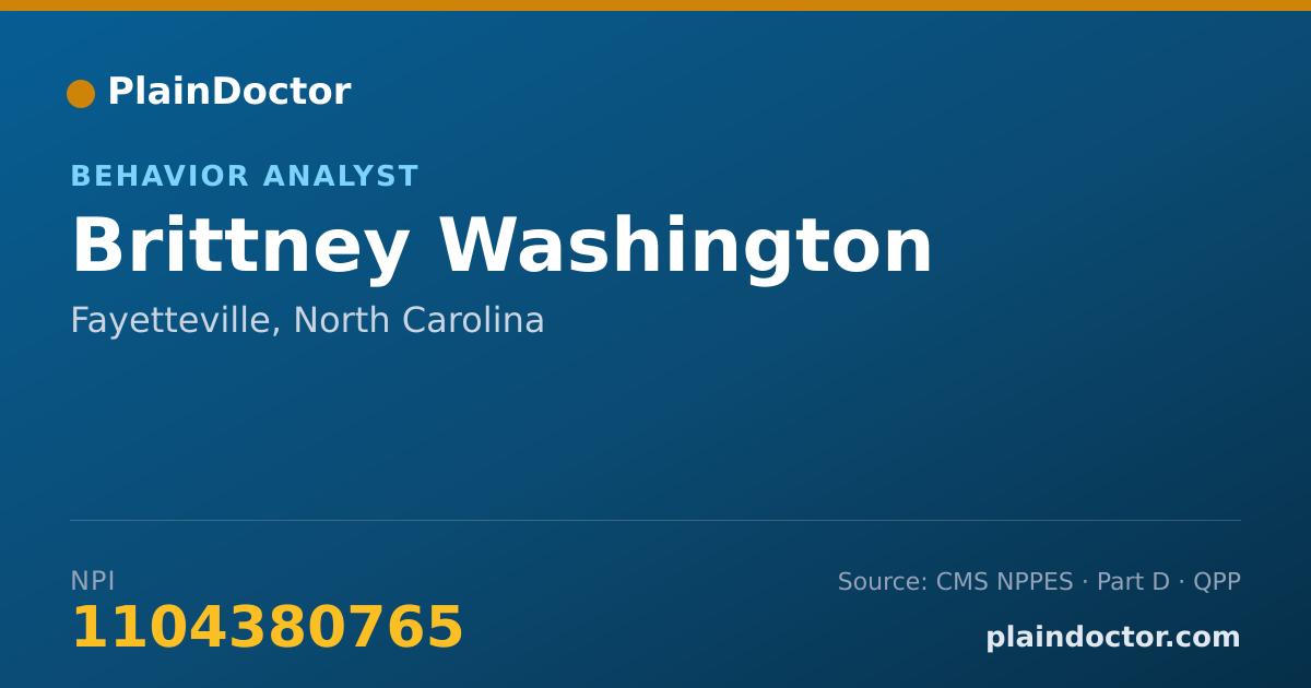Shareable card for Brittney Washington - Behavior Analyst, Fayetteville, NC