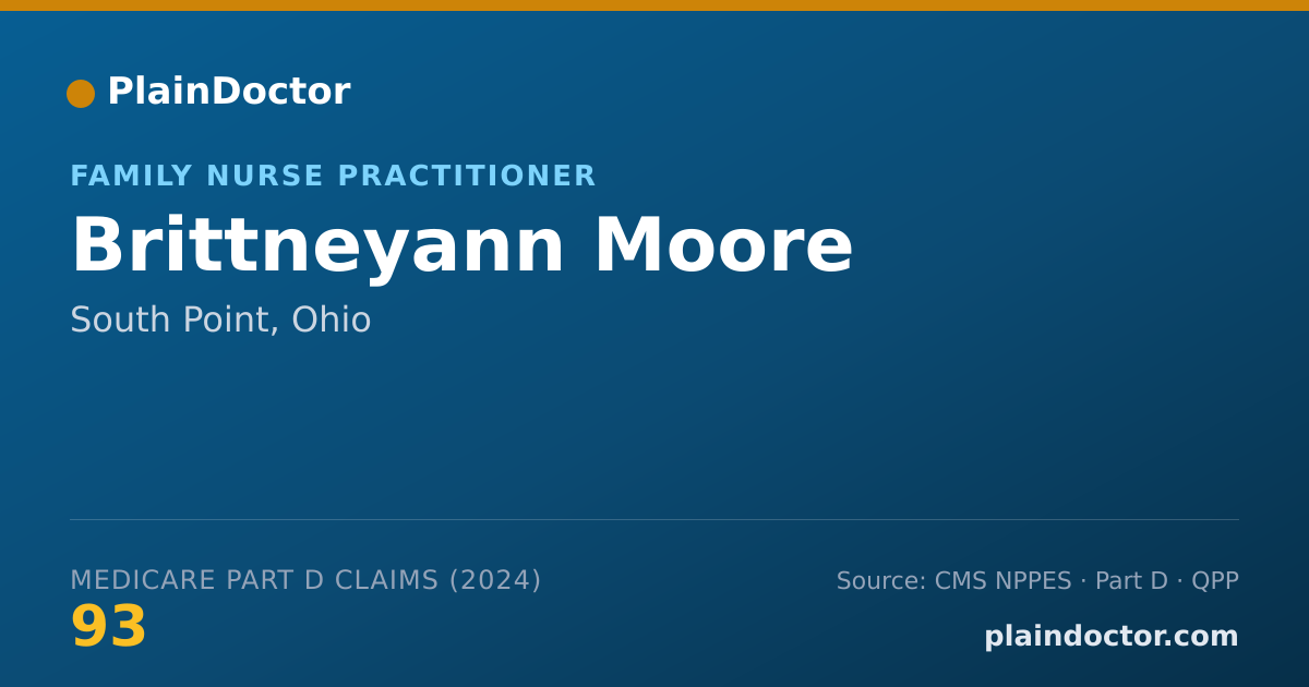 Shareable card for Brittneyann Moore - Family Nurse Practitioner, South Point, OH