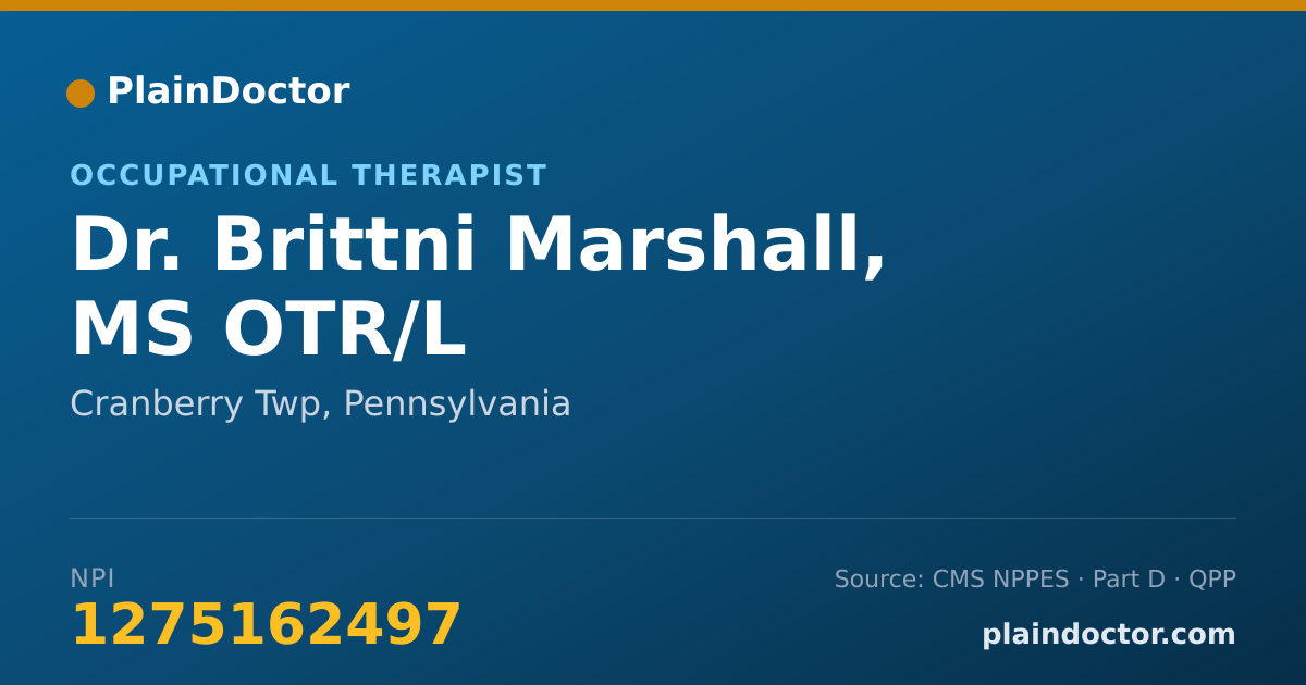 Shareable card for Brittni Marshall, MS OTR/L - Occupational Therapist, Cranberry Twp, PA