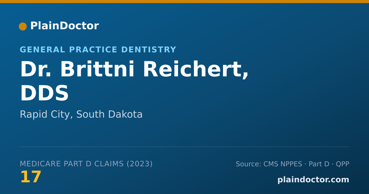 Shareable card for Brittni Reichert, DDS - General Practice Dentistry, Rapid City, SD