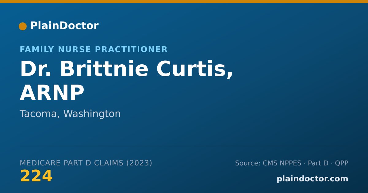 Shareable card for Brittnie Curtis, ARNP - Family Nurse Practitioner, Tacoma, WA