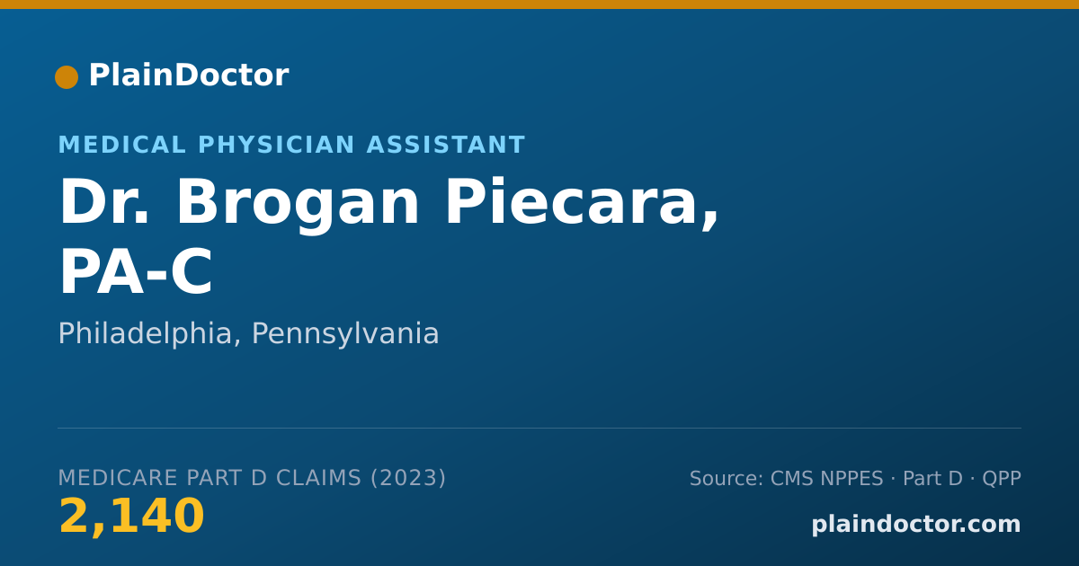 Shareable card for Brogan Piecara, PA-C - Medical Physician Assistant, Philadelphia, PA